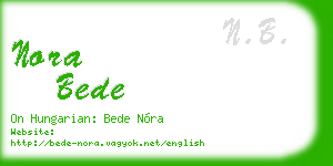 nora bede business card